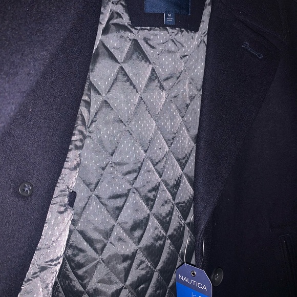 NAUTICA DARK NAVY PEACOAT. Care Dry Clean
Material:Other Fiber, Polyester, Wool. - Picture 6 of 8